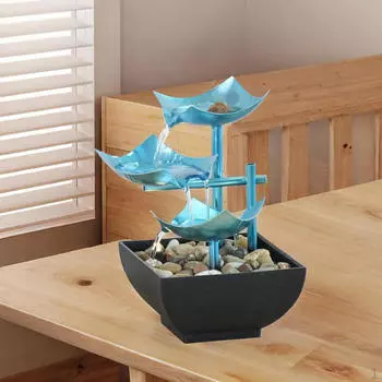 3-х уровневый фонтан со светодиодной подсветкой по фен-шуй, настольная лампа для офиса в патио для йоги
