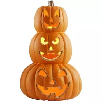 3-х уровневый Хэллоуин Тыквенный Джек O' Фонарь 14 дюймов Страшное Лицо Для Двора Уличный Декор
