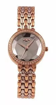 3 Hand Rhinestone Cut Glass Watch T9900TW Pink Gold [Technos] Women s
