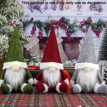 3 Head Santa Claus Christmas Decor Nordic Style Polyester Ornament with Festive Holiday Accents , Kitchen,Christmas Decorations, Best for Christmas