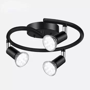 3 Heads Modern Design LED Ceiling Spot Light Surface Mounted Lamp for Indoor Living Room Bedroom Coffee House Decor Lighting black