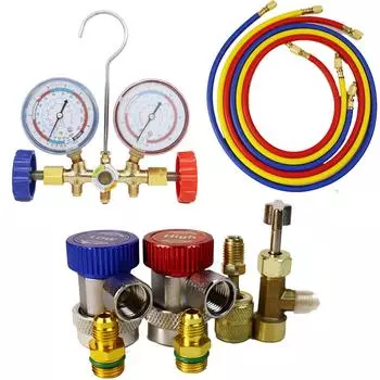 3-ходовой коллектор кондиционера, приборная панель, хладагент R12 R22 R404A R134A, диагностический инструмент для заправки HVAC, регулируемое быстроразъемное соединение