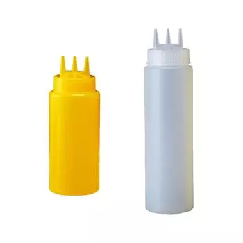 3 Hole Ketchup Bottle Salad Dressing Bottle Gadget Squeezable Refillable for Syrup Sauces Condiments Ketchup