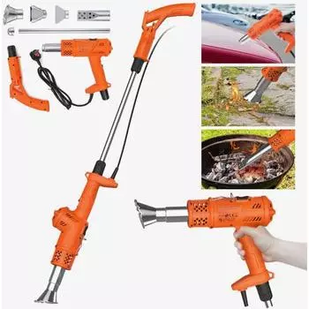 Электрический фен 3 в 1, 2000 Вт, средство для уничтожения сорняков, зажигалка для барбекю, травяной огнемет, Термальная горелка для сорняков, садовый инструмент, термопрополка EU Plug оранжевый