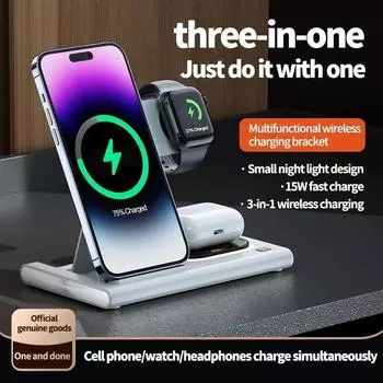 3 in 1 30W Foldable Fast Charging Dock Station For iPhone 15 14 13 12 Pro Max Apple Watch 8 7 6 Airpods Watch Wireless Charger