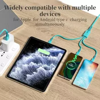 3 In 1 66W Fast Charging Cable 3A Type C Cable Micro USB for iPhone Charging Cable for Samsung Xiaomi Phone Charge USB Data Cord 1m