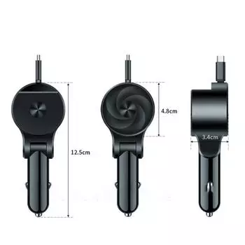 Автомобильное зарядное устройство 3 в 1, быстрое зарядное устройство для автомобиля, аккуратная и организованная зарядка с выходом Type-C, материал из алюминиевого сплава во время путешествий CHINA