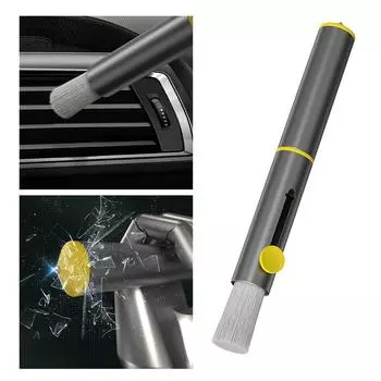 3 in 1 Car Cleaning Brush Multi-purpose Tools Tire Stone Clearing Air Outlet Dust Remover Emergency Window Breaking Tool темно серый