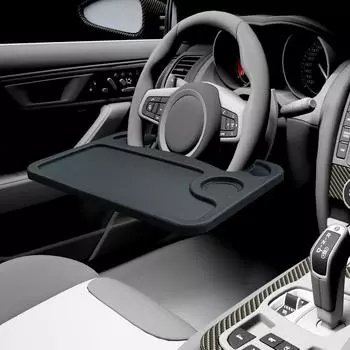 3-in-1 Car Steering Wheel Dining Table Tray with Drink Holder Multifunctional Laptop Desk for Vehicle Interior Use Car Desk Tray