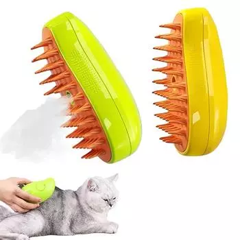 3 in 1 Cat Steam Brush Pet Hair Brushes for Dogs Cats Massage Grooming Brush Steamy Dog Hair Removal Comb Pet Accessories зелёный