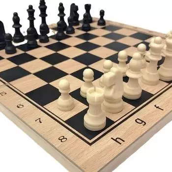3 in 1 Chess Board Folding Wooden Portable Chess Game Board Wooden Chess Board for Adults(Chess + Checkers and Backgammon)