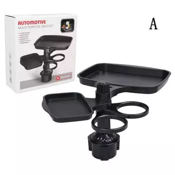 3-In-1 Detachable Car Cup Holder Tray-Expandable Food Table With 360° Rotating Design,Sturdy Base For Long Road Trips Table Tray