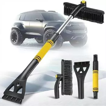 3 in 1 Detachable Car Snow Shovel Ice Scraper Car Snow Scraper and Brush Extendable with Foam Grip Perfect for Winter Defrosting
