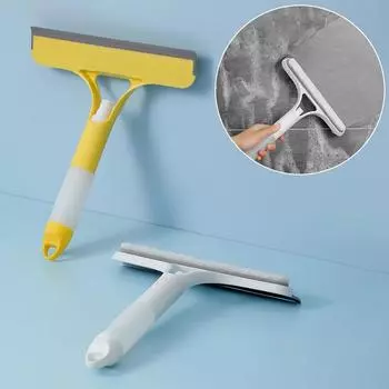3 IN 1 Double Sided Water Jet Shower Squeegee Glass Cleaning Tools Glass Wiper Brush Mirror Car Window Cleaner Windows Scraper синий