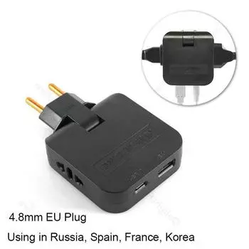 3 in 1 EU Plug Adapter With USB Port AC Outlets Electrical Socket Portable Spain France Korea Travel Aadapter Power Converter white