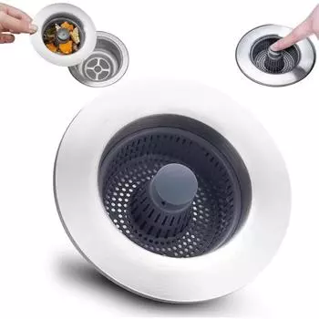 3 in 1 Filter Sink Bouncing Core Drain Basket Easy To Clean Sink Strainer