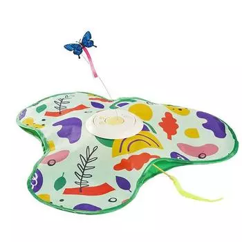3-in-1 Hide And Seek Cat Toy Interactive Automatic Play Toy with Butterfly Wand And Moving Concealed Feather Kitten Exercise Hunting Game for Indoor