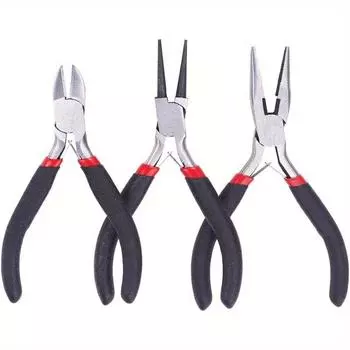 3 In 1 Jewelry Pliers Set With Side Cutting Round Nose Pliers Flat Nose Pliers Polishing Tools Equipment For Jewelry Beading Making Crafts Supplies 3 In 1
