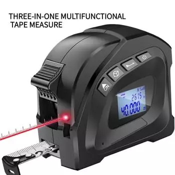 3 In 1 Laser Measuring Instrument 40 Meters Measuring Instrument 5 Meters Measuring With Automatic Locking With Digital Display чёрный