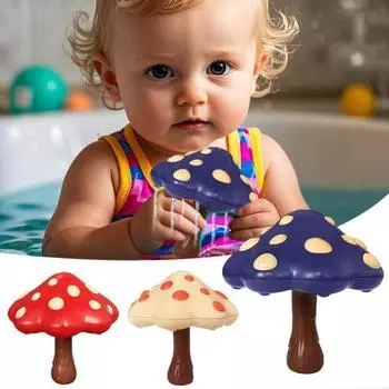3 in 1 Mushroom Bath Toy for Kids Spinning Gyro Shower Head красный