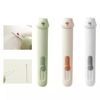 3 in 1 Needle Threader Seam Ripper Thread Remover Needle Storage Case Sewing Tool for Hand Sewing Knitting Quilting зелёный