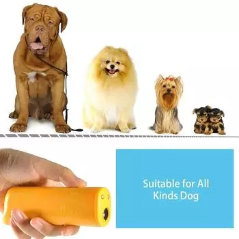 3 in 1 Pet Portable Dog Anti Barking Ultrasonic Dog Repellent with LED Flashlight Barking Control Dog Trainer Training Pet чёрный