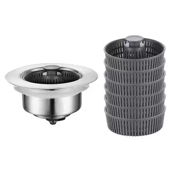 3-In-1 Sink Stopper Stainless Steel Kitchen for Kitchen Bathroom Accessories # A