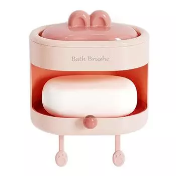 3 in 1 Soap Holder Back Scrubber Kit Creative Wall Mount Soap Box with Soft Brush Anti-Slip Remove Dead Skin