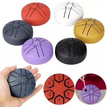 3 Inches 6 Notes Rain Drum for Outside Rain Drum Instrument Steel Tongue Drum Mini Handpan Drum for Yoga Meditation Unique Gift красный