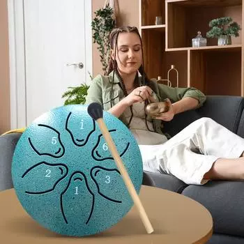 3 дюйма 6 нот стальной язычковый барабан мини хэндпан барабан перкуссия музыкальные инструменты для йоги медитации уникальный подарок зелёный