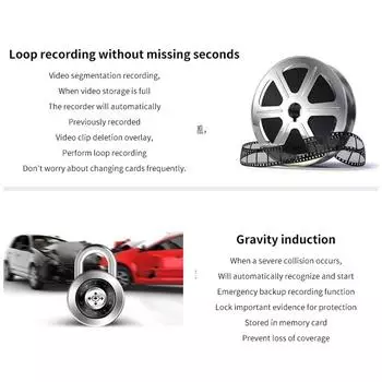 3 камеры Объектив 4.0In Автомобильный видеорегистратор Видеорегистратор HD Видеорегистратор Двойной объектив Видеорегистратор 1080P Черный ящик Велосипедный видеорегистратор Зеркало A1(No memory card)