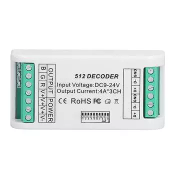 3-канальный контроллер светодиодной ленты с декодером RGB-контроллером DMX512 с постоянным напряжением 9?24V