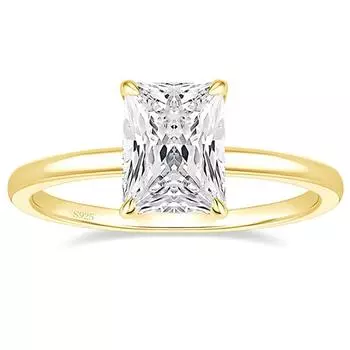 3 карата 925 пробы стерлингового серебра обручальные кольца с огранкой Radiant солитер кубический циркон обручальное кольцо обещание обручальные кольца для женщин 5 серебряный