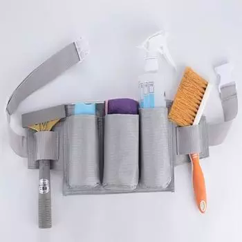 3 кармана для хранения чистящих средств Сумка для переноски на поясе Hands Free Сумка для инструментов на поясе Использование для чистки чёрный