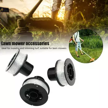 3 катушки шнура для триммера для травы Black & Decker GL250 GL310, детали триммера для травы 3PCS чёрный