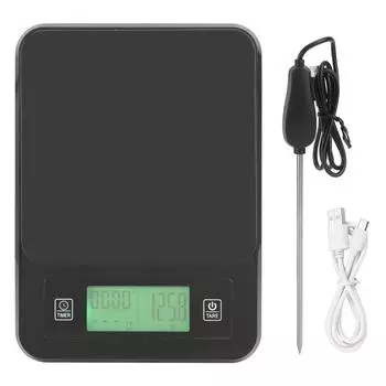 3 кг / 0,1 г электронные кухонные портативные весы для приготовления пищи с температурным зондом