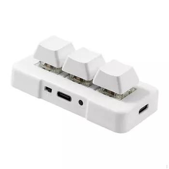 3-клавишная клавиатура с подсветкой RGB, вырезание, копирование, вставка, программируемая для видеоигр белый