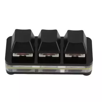 3-клавишная мини-клавиатура USB механическая игровая клавиатура RGB настраиваемая программируемая клавиатура с красным переключателем чёрный