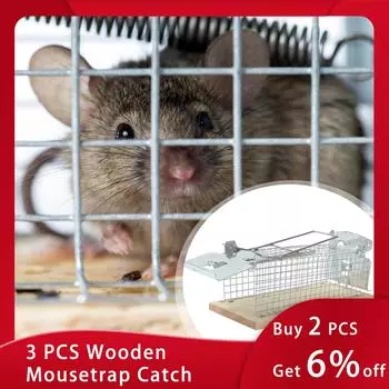 3 Клетка для мыши Деревянная Мышеловка Поймать Поймать Puff Потушить Мышь Magic Home Непрерывная Супер Автоматическая эффективность