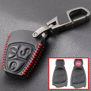 3 кнопки кожаный автомобильный смарт-брелок чехол для Mercedes-Benz ABCE ML S CLK CL Vito 639 дистанционный брелок для ключей брелок чёрный