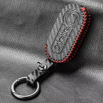 3 кнопки кожаный чехол для автомобильного выкидного ключа чехол для Fiat Ducato 500 500L Panda Grande Punto Lancia Musa Auto Shell Fob аксессуары чёрный