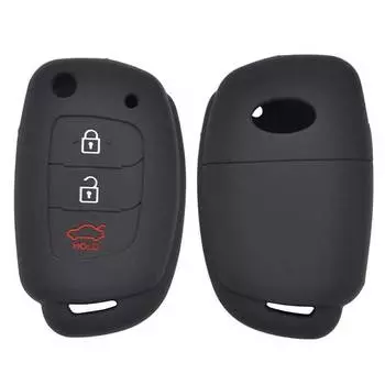 3 кнопки силиконовый автомобильный пульт дистанционного управления флип-брелок чехол для Hyundai Creta I20 Tucson Elantra Santa Fe 2016 2017 2018 чёрный