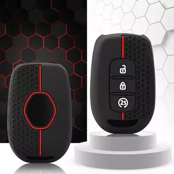 3 кнопки силиконовый чехол для дистанционного ключа-брелока для Renault Duster Sandero Logan Clio Captur Laguna Scen 2015 2016 2017 чёрный