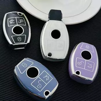 3 кнопки ТПУ чехол для дистанционного ключа автомобиля чехол брелок для Mercedes Benz ABCER Class GLS GLA GLK GLC CLS CLA AMG W204 W205 W212 W463 W176 аксессуары Key Case белый