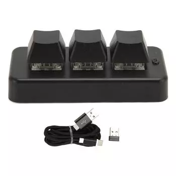 3-кнопочная мини-клавиатура 3 режима USB беспроводной 2.4G Bluetooth HID программирование синий переключатель мини-макро