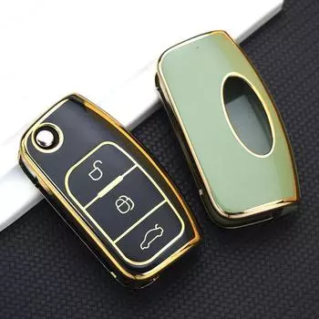 3-кнопочный автомобильный складной чехол для ключей из ТПУ, чехол-чехол для Ford Focus 2 MK2 Fiesta Mondeo Galaxy Falcon Territory Ecosport, защитные аксессуары Key Case белый
