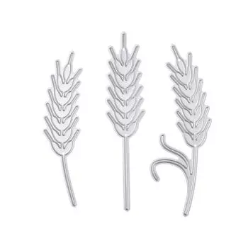3 колосья пшеницы рамка металлический серебристый трафарет тиснение резка штампы для скрапбукинга бумага альбом карты изготовление серебряный