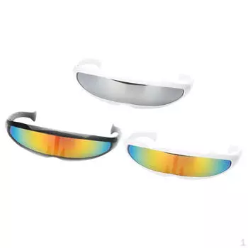3/Компл. Новинка, футуристические зеркальные солнцезащитные очки для вечеринки, костюм для косплея