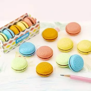3 комплекта/15 шт. креативные цветные ластики для печенья-сэндвича Macaron, креативные милые ластики для начальной школы, приз на фестивале начальной школы, креативные канцелярские принадлежности 3boxs