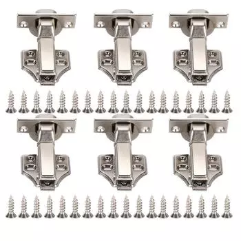 3 комплекта петель для офиса 2-ступенчатые гидравлические никелированные 4 отверстия большой изгиб A2202C